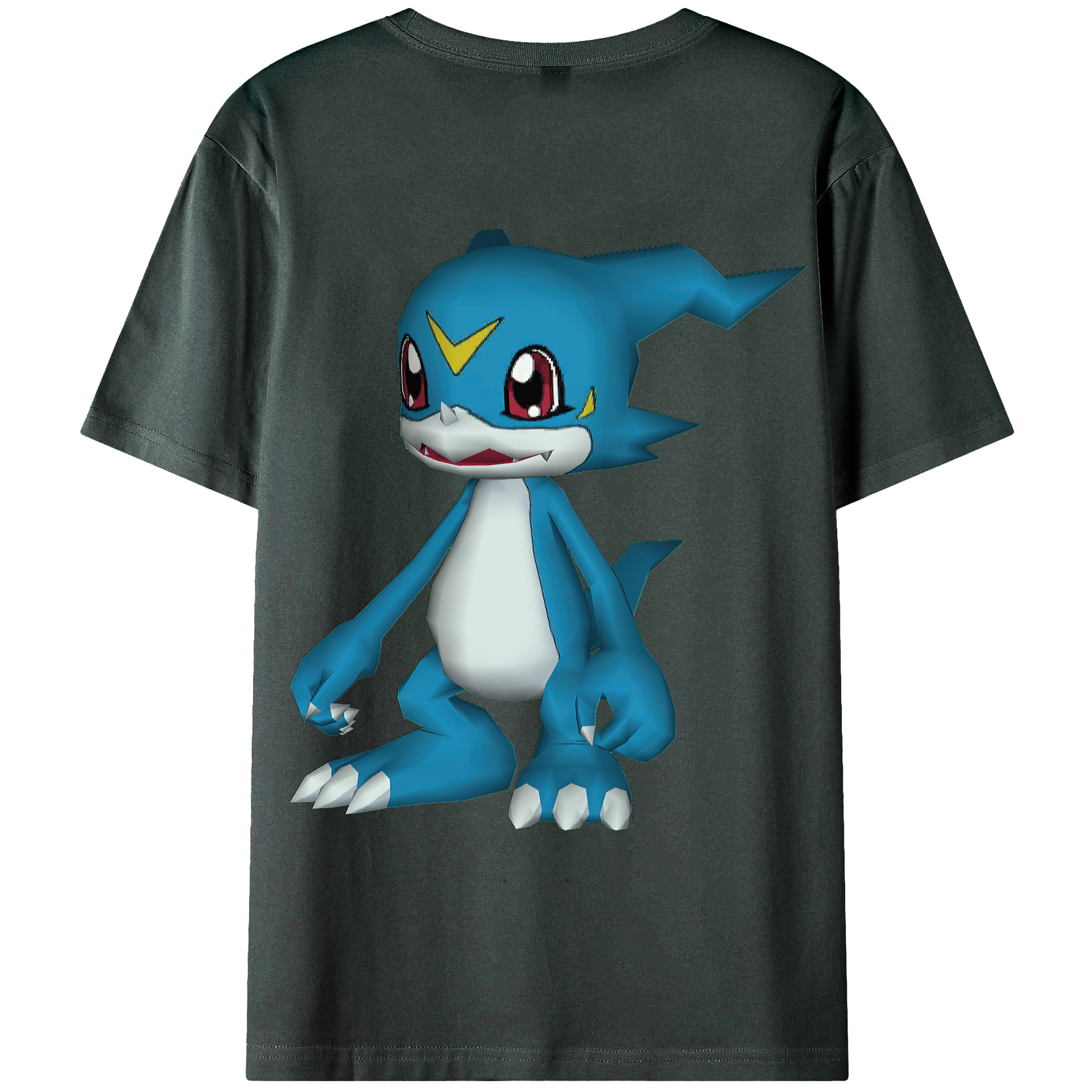 （画像用） Digimon デジタルモンスター/デジモン 綿100％ メンズ半袖Tシャツ（バックプリント） 通気性